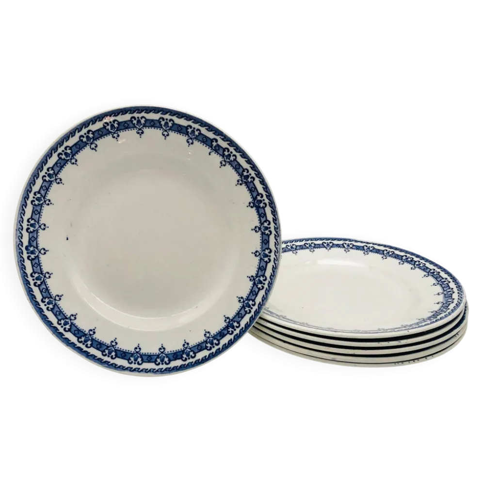 6 plates « Orchies - Nord ». Modèle Mikado.