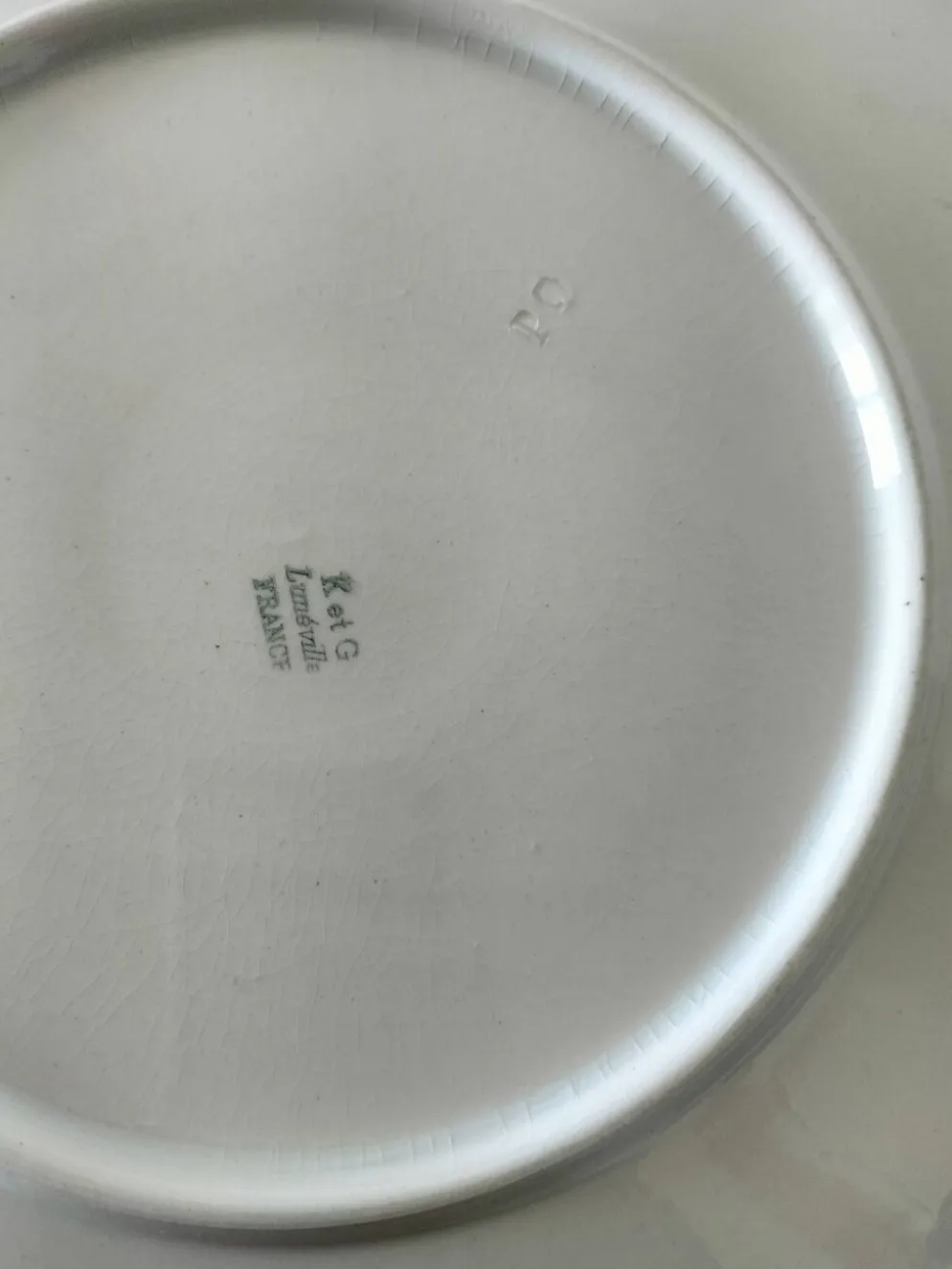 plat et 4 assiettes à dessert K et G Lunéville
