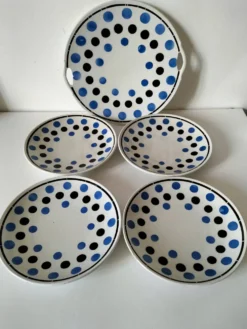 plat et 4 assiettes à dessert K et G Lunéville