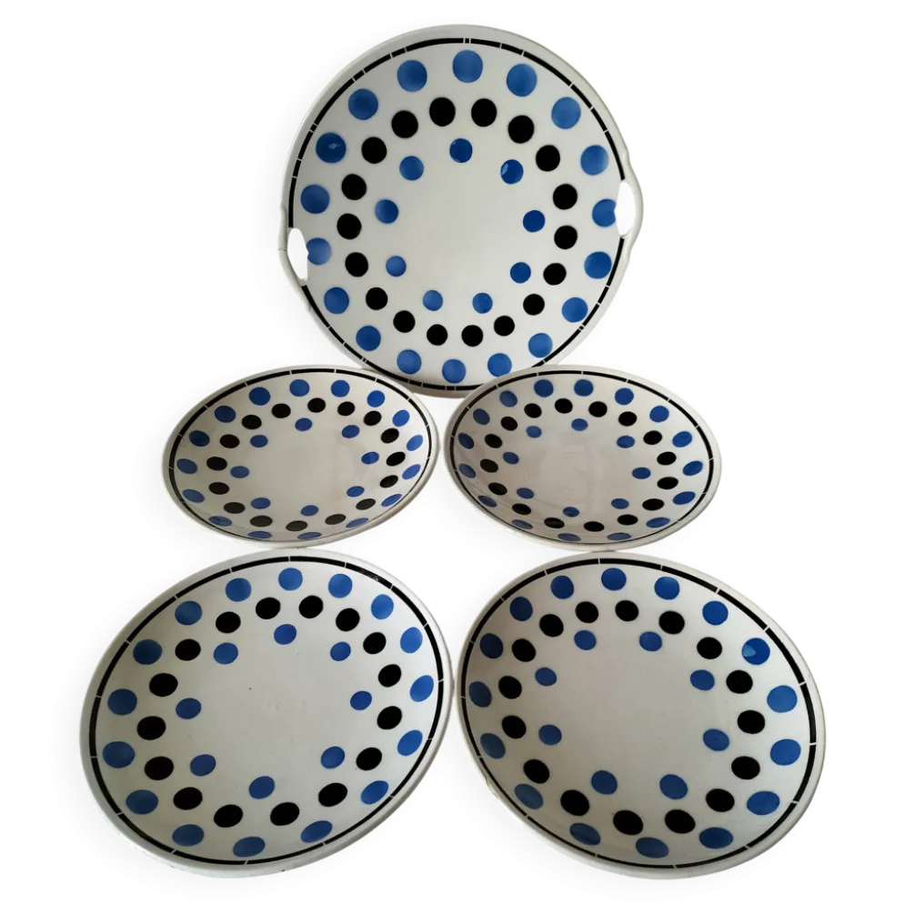 plat et 4 assiettes à dessert K et G Lunéville