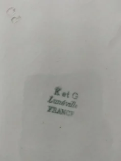 plat et 4 assiettes à dessert K et G Lunéville