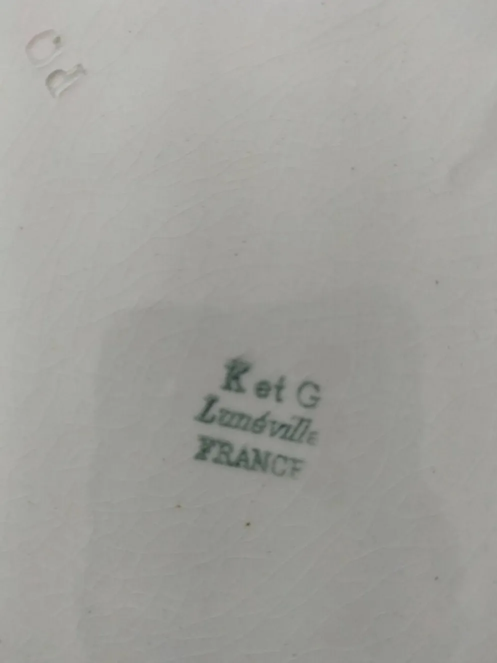 plat et 4 assiettes à dessert K et G Lunéville
