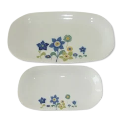 Plat et ravier porcelaine Masse & Surget France vintage 70/80