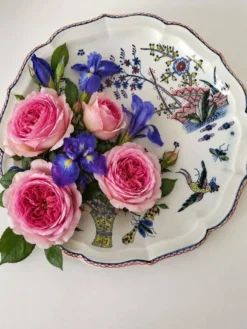 Plat faïence de Desvres – Décor sur les deux faces – Vers 1890-1910
