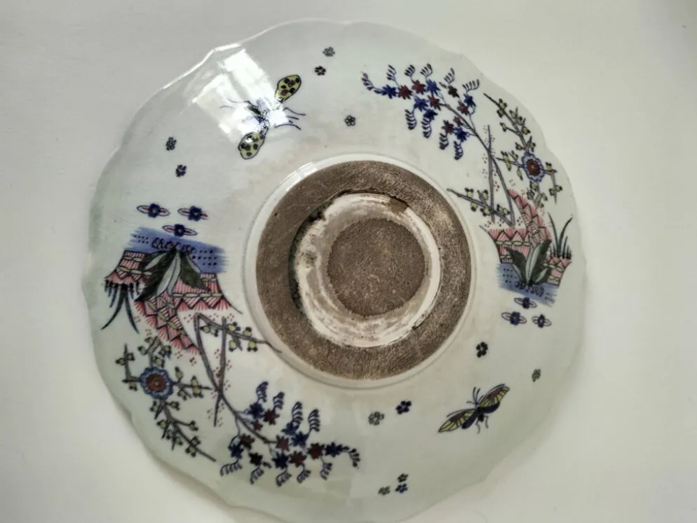 Plat faïence de Desvres – Décor sur les deux faces – Vers 1890-1910