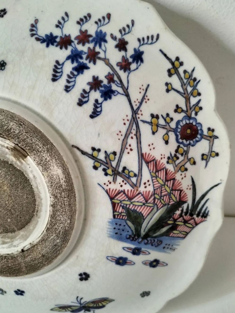 Plat faïence de Desvres – Décor sur les deux faces – Vers 1890-1910