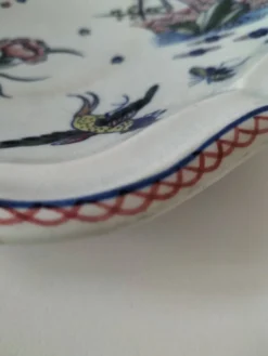 Plat faïence de Desvres – Décor sur les deux faces – Vers 1890-1910