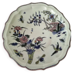Plat faïence de Desvres – Décor sur les deux faces – Vers 1890-1910