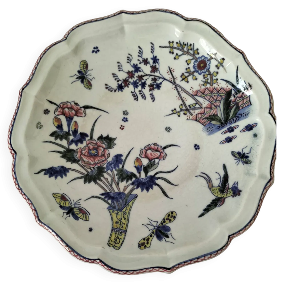 Plat faïence de Desvres – Décor sur les deux faces – Vers 1890-1910