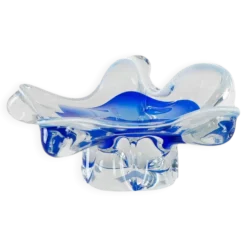 Plat à fleurs, verre de Murano, design italien, années 1960, fabriqué en Italie