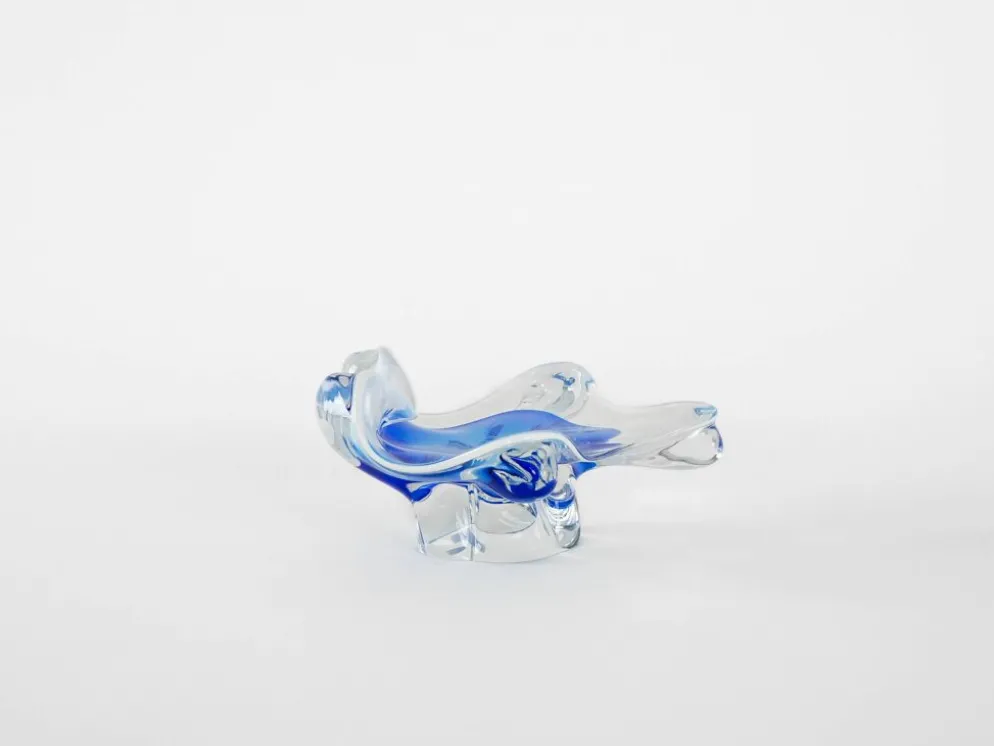 Plat à fleurs, verre de Murano, design italien, années 1960, fabriqué en Italie