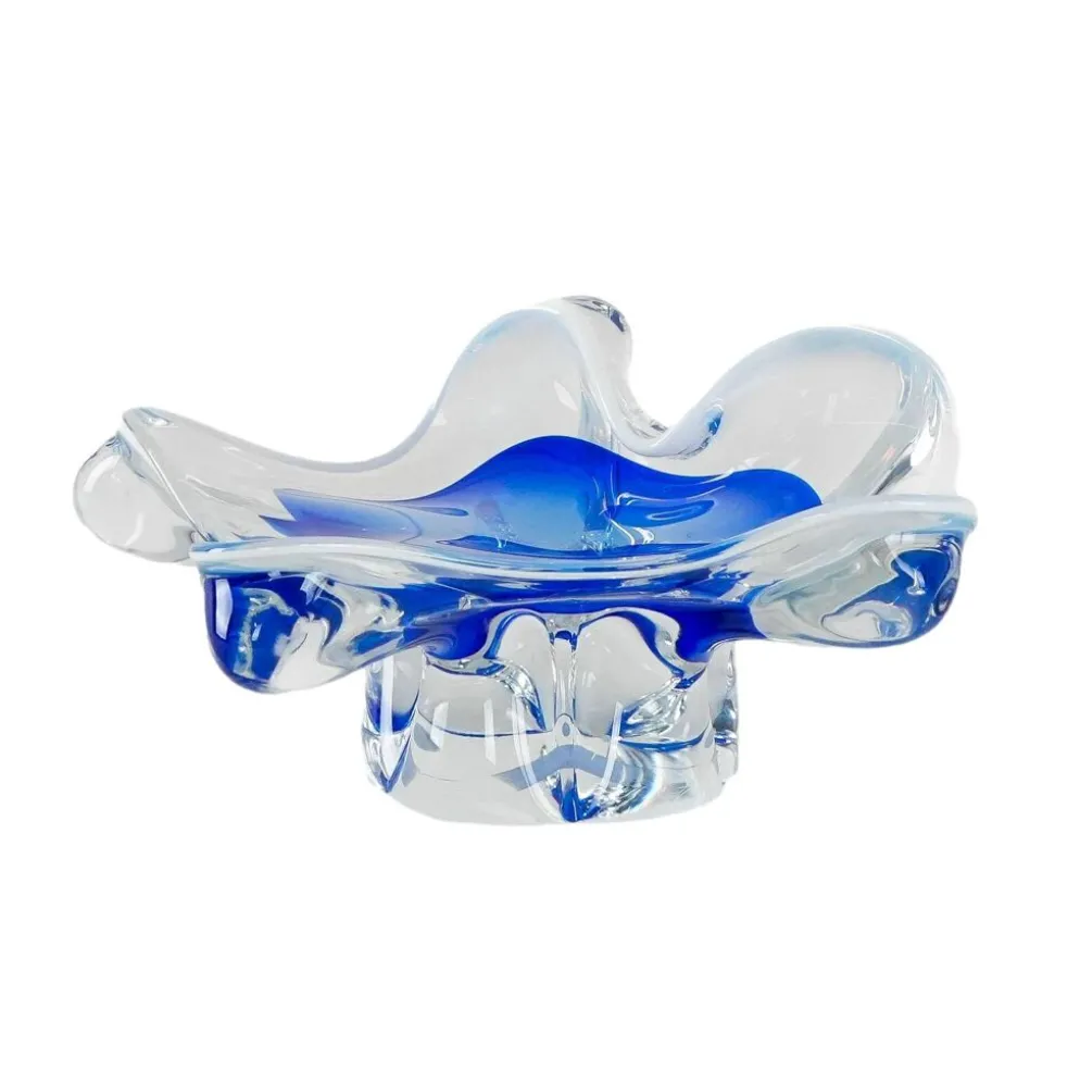 Plat à fleurs, verre de Murano, design italien, années 1960, fabriqué en Italie