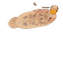 Plat à foie gras en céramique Vallauris – décor floral gravé
