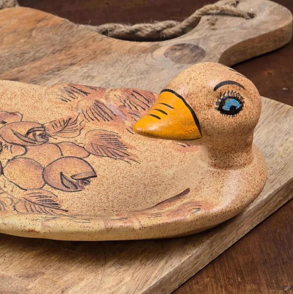 Plat à foie gras en céramique Vallauris – décor floral gravé