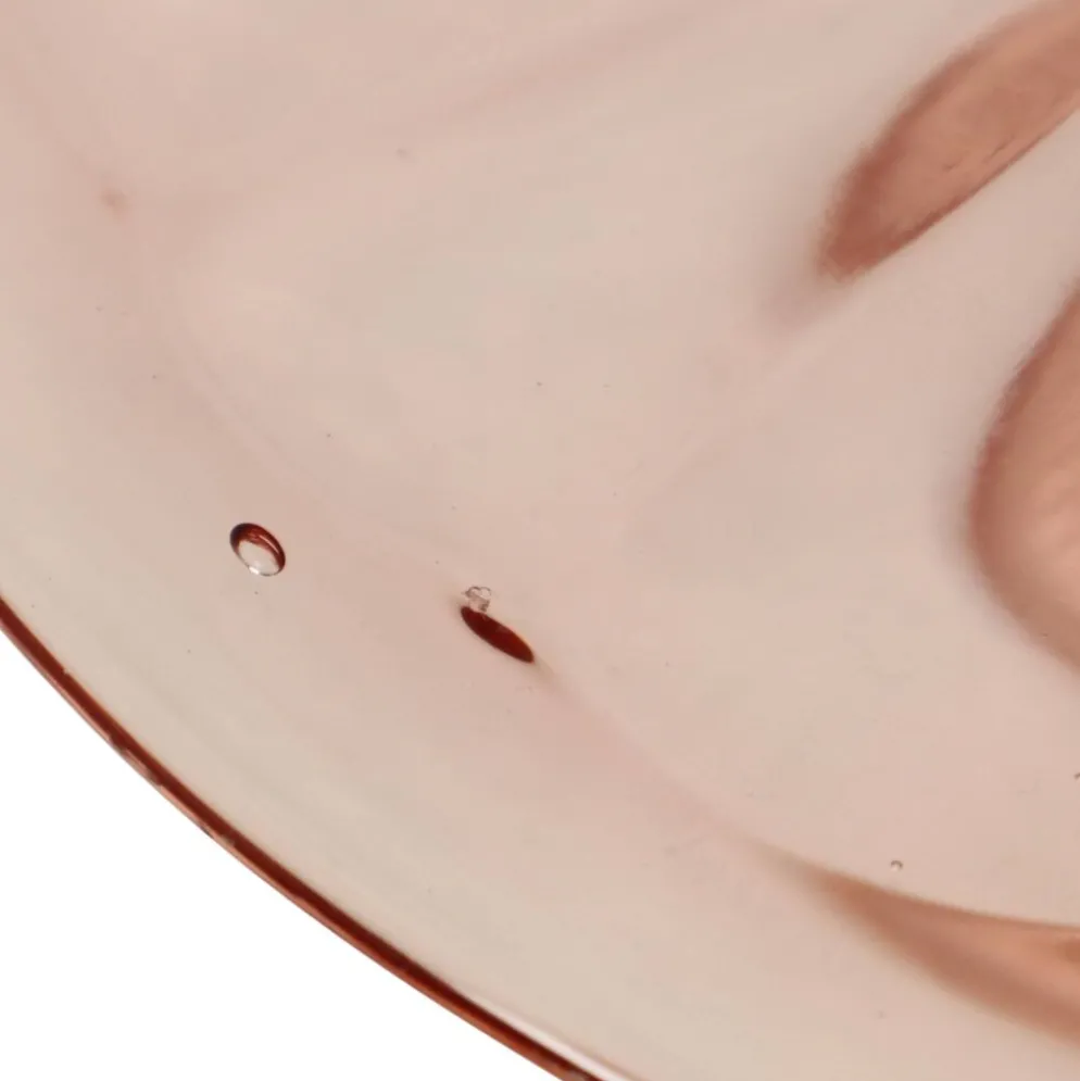 Plat à gâteau Art Déco rose / Plat à pâtisserie – Verre de dépression