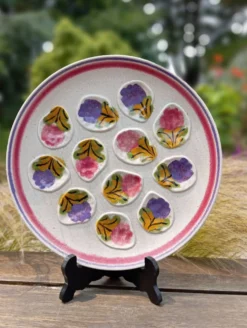 Plat à huîtres décor fleurs Ninon de MBFA - Pornic