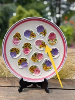 Plat à huîtres décor fleurs Ninon de MBFA - Pornic
