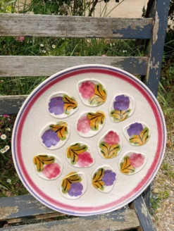 Plat à huîtres décor fleurs Ninon de MBFA - Pornic