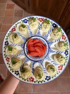 Plat à huîtres peint à la main