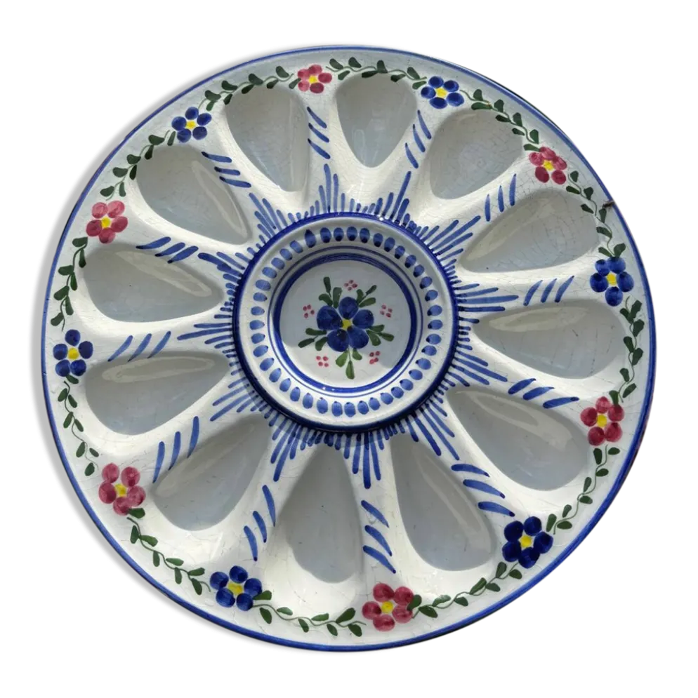 Plat à huîtres peint à la main
