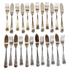 PLATIL 12 Couverts à Poisson Métal Argenté