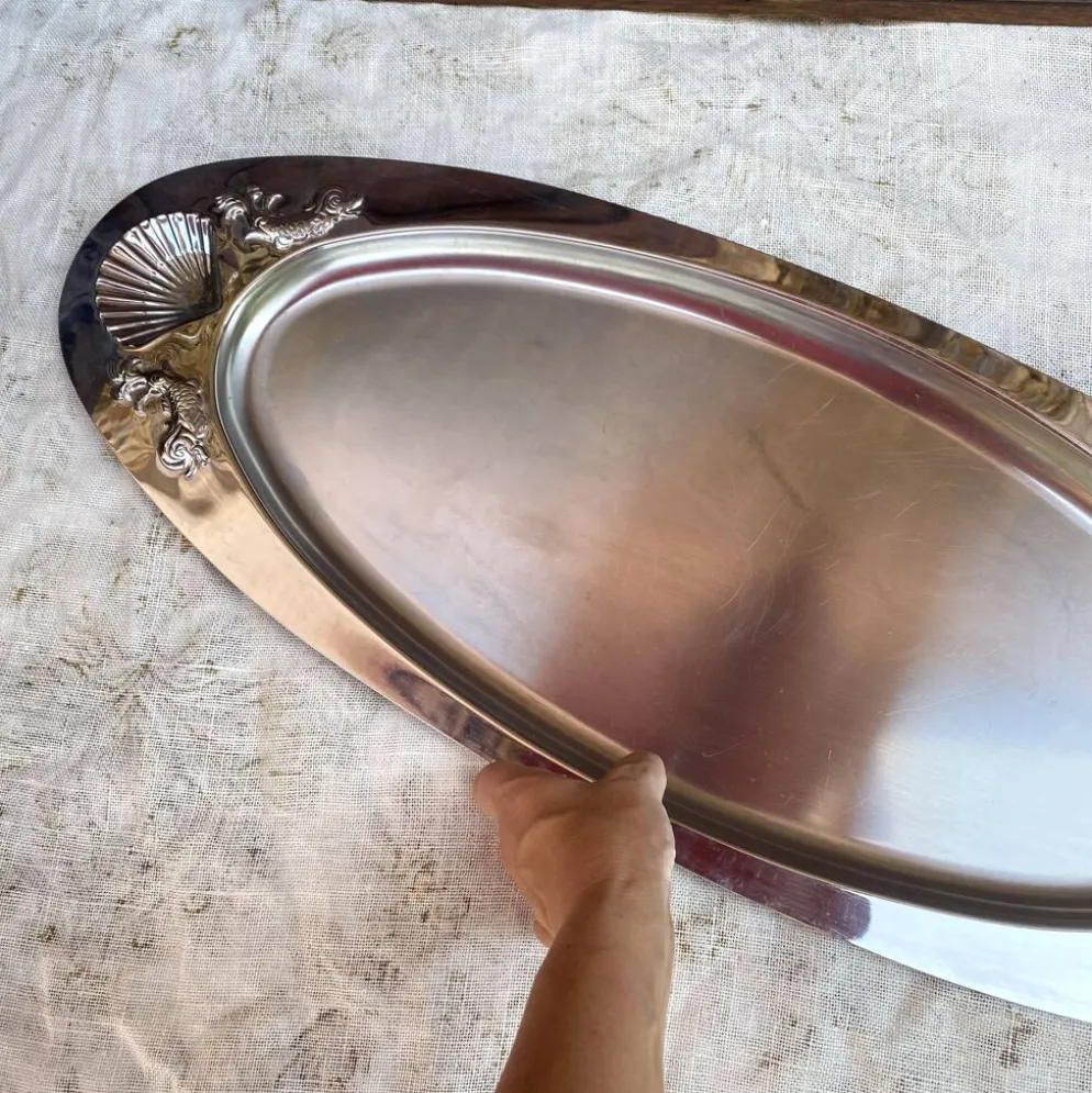 Plat inox poisson et crustacés Jean Couzon
