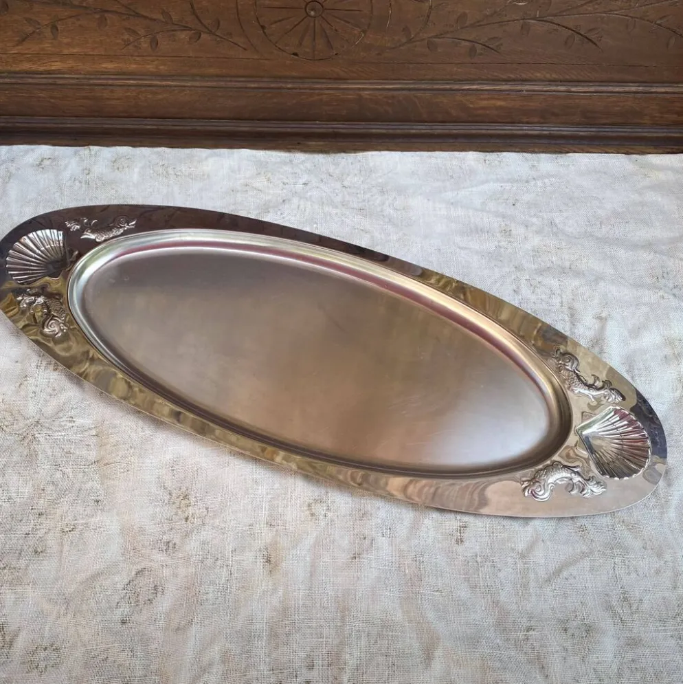 Plat inox poisson et crustacés Jean Couzon