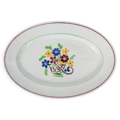 Plat ovale en demi-porcelaine Lunéville modèle Bandol