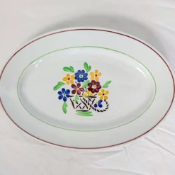 Plat ovale en demi-porcelaine Lunéville modèle Bandol