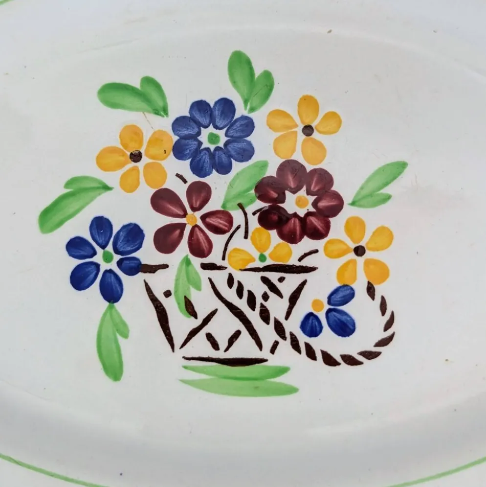 Plat ovale en demi-porcelaine Lunéville modèle Bandol