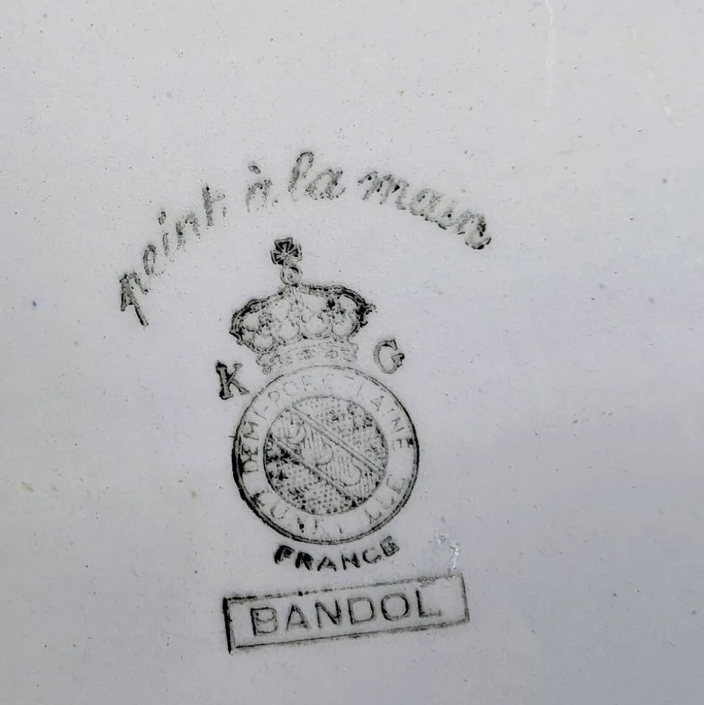 Plat ovale en demi-porcelaine Lunéville modèle Bandol