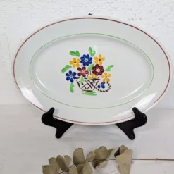 Plat ovale en demi-porcelaine Lunéville modèle Bandol