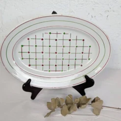 Plat ovale en demi-porcelaine Lunéville modèle Betty