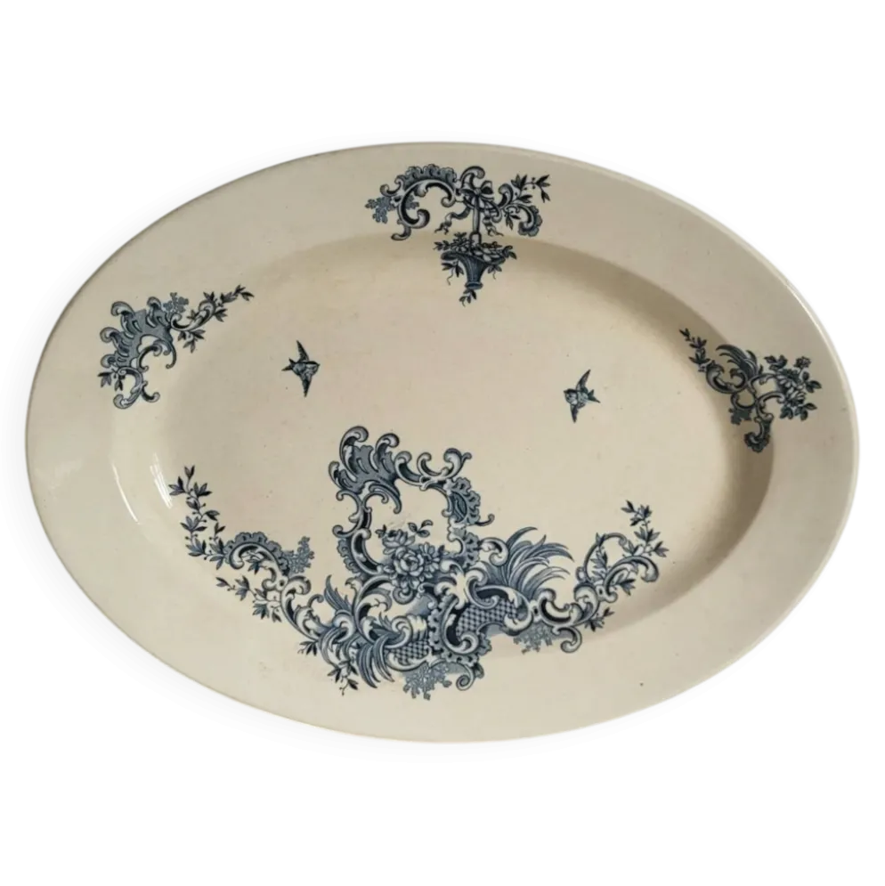 Plat ovale en faïence Boch BFK modèle Régent