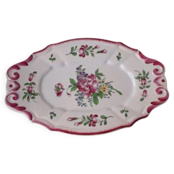Plat ovale en faïence style Lunéville