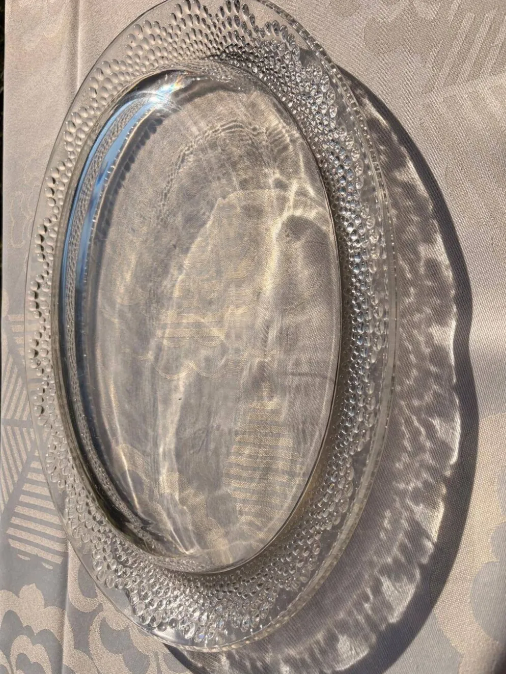 Plat ovale, jardinière Tokyo signé R. Lalique