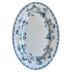 Plat ovale Longwy en terre de fer bleue, service