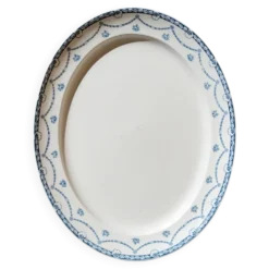 Plat ovale semi creux en faïence anglaise 