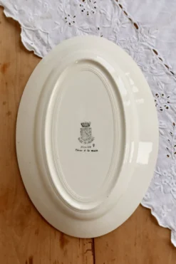 Plat ovale vintage faïence Saint-Amand modèle Maurice – Décor floral