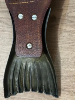 Plat poisson vintage bois et Métal– plateau de service saumon/truite –