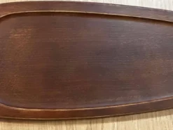 Plat poisson vintage bois et Métal– plateau de service saumon/truite –