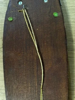 Plat poisson vintage bois et Métal– plateau de service saumon/truite –