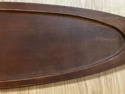 Plat poisson vintage bois et Métal– plateau de service saumon/truite –