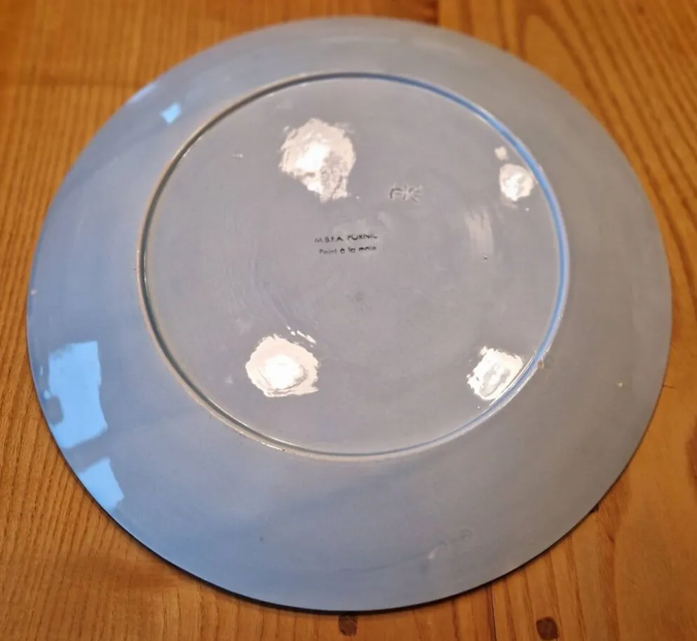 Plat présentoir à huîtres, faience de Pornic
