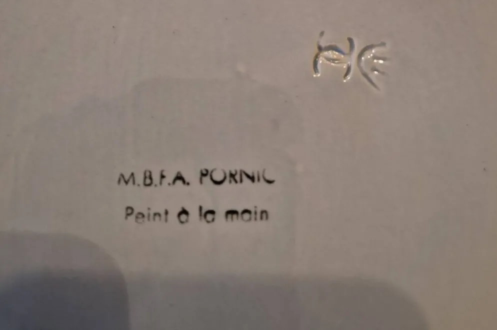 Plat présentoir à huîtres, faience de Pornic