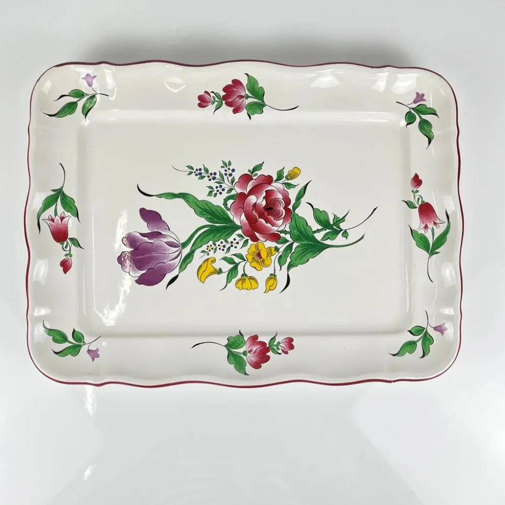 Plat rectangulaire modèle réverbère par KG Lunéville