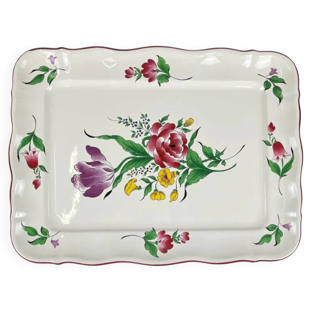 Plat rectangulaire modèle réverbère par KG Lunéville