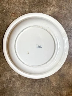 Plat rond creux Lunéville en terre de fer bleue, service 