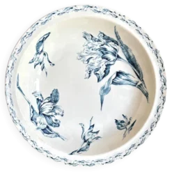 Plat rond creux Lunéville en terre de fer bleue, service 