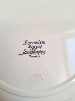 Plat rond Digoin Sarreguemines Modèle Lorraine